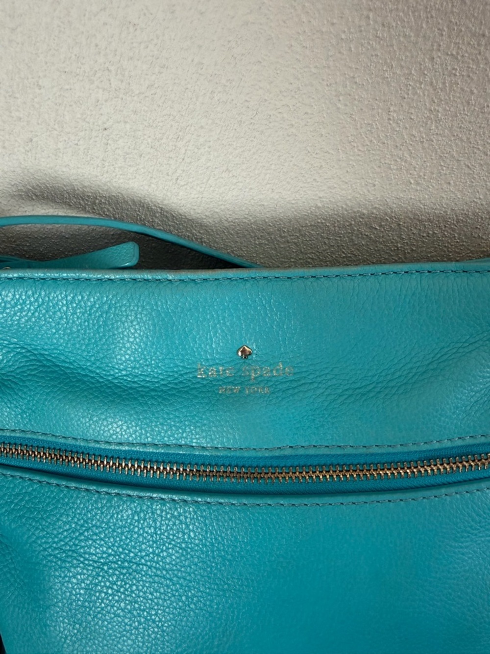 Kate Spade Connie Hill Ellen Grace Teal Blue Leather Crossbody Shoulder Bag - Picture 2 of 14